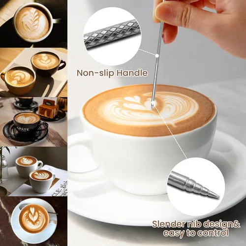 Miniatura 6 de Jarra para Espumar Leche, Dailyart 350ml/12oz Jarra para Espumar Leche de Acero Inoxidable 304 con Escala, Accesorios para Máquina de Espresso