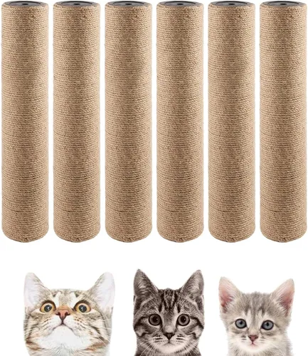 Miniatura 9 de BNOSDM Paquete de 6 piezas de repuesto para árbol rascador M8 de 15 x 2.75 pulgadas para gatos de interior, cuerda de torre, postes de rascado