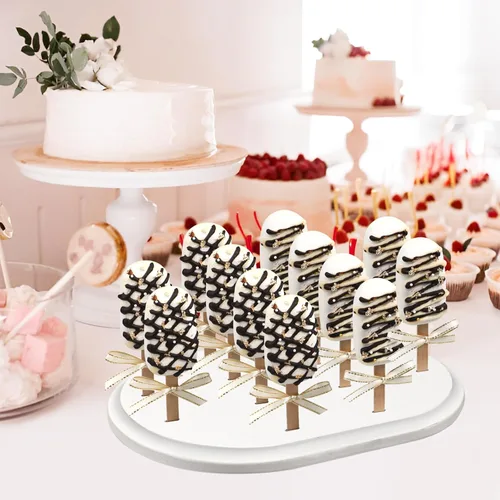 Miniatura 5 de Webake Cakesicle - Soporte para palitos de paletas, 12 unidades, soporte de madera para mesa de postres de boda, ducha, fiesta de cumpleaños