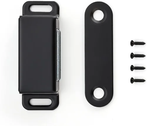 Miniatura 7 de Ravinte - Paquete de 8 cierres magnéticos para puerta en negro, imanes de gabinete negro mate, cierre magnético fuerte para gabinetes de cocina