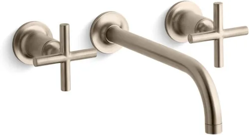 Miniatura 7 de Kohler T14413-4-BGD Purist - Grifo de pared para lavabo Cromo pulido