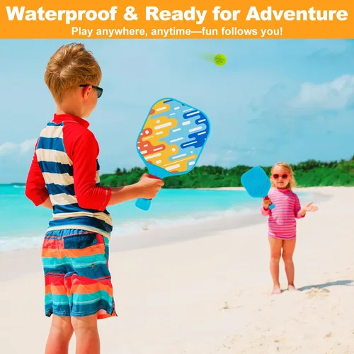 Miniatura 5 de Outdoor Toys for Kids Pickleball Paddles - Outside Beach Yard Games Toy for Kid Ages 4-5-6-7-8-12 Year Old Boys & Girls Gifts, Balls Set of 2, Azul