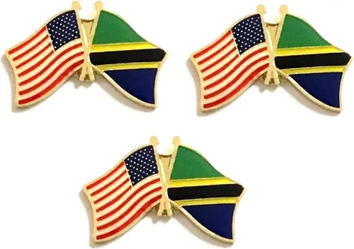 Miniatura 30 de 3 Pines de solapa con banderas de Estados Unidos y países internacionales, paquete de 3 pines dobles con diseño de banderas de Estados Unidos