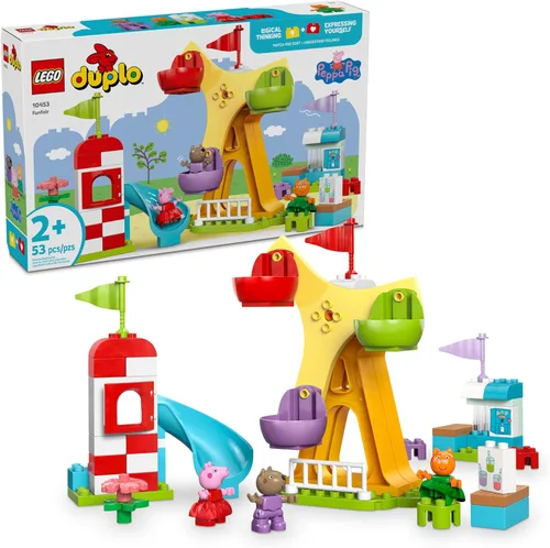 LEGO DUPLO Peppa Pig Funfair Juguete para Niños Pequeños - Juguete Sensorial con Peppa Pig - Regalo Divertido para Niños o Niñas de 2+ Años - Ayuda