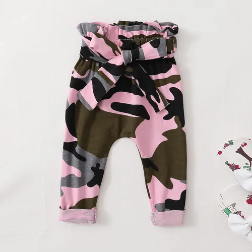 Miniatura 49 de Kucnuzki Conjunto de ropa para bebé niña pequeña, camisa de manga con volantes, pantalón floral, ropa de otoño e invierno para niña