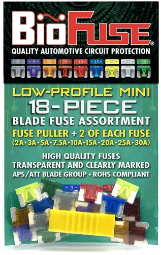 Miniatura 6 de Paquete surtido de 18 fusibles para automóvil de perfil bajo Mini ATT (juego de 18 fusibles LP-Mini Blade + extractor de fusibles) 2A 3A 5A 7.5A 10A