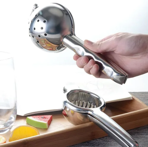 Miniatura 6 de COHEALI Handheld Stainless Steel Lemon Squeezer Manual Fruit Juicer Portable Citrus Press for Kiwi Mango Watermelon Easy to Clean Non-electric