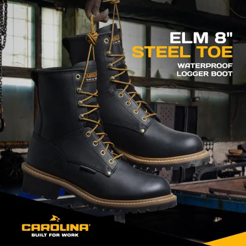 Miniatura 3 de Carolina - Botas estilo leñador para hombre (20 cm). Negro