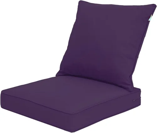 Miniatura 19 de QILLOWAY Juego de cojines de poliéster para sillas de exterior, cojines de exterior para muebles de patio, todo tipo de clima. Gris carbón/negro