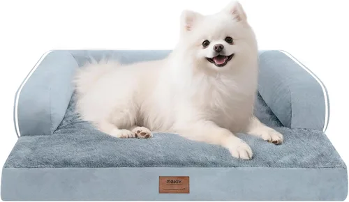 Miniatura 131 de Cama ortopédica impermeable para perros pequeños, cama para perros de tamaño mediano, cómoda cama para mascotas y gatos con lados, funda extraíble