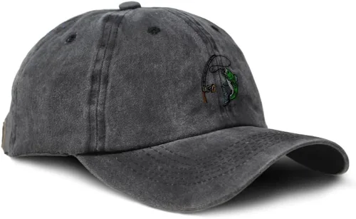 Gorra de béisbol suave bordada para papá, sombrero de pesca deportiva, logotipo de pescado, bordado vintage, gorra de béisbol lavada