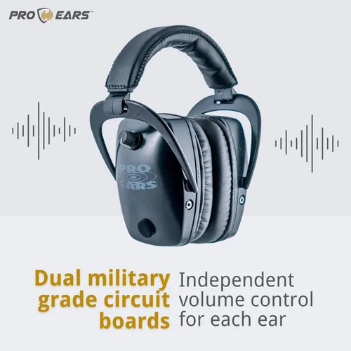 Miniatura 5 de Pro Ears Pro Tac Slim Orejeras doradas, protección auditiva electrónica de grado militar y amplificación, tecnología DLSC, fabricadas en Estados
