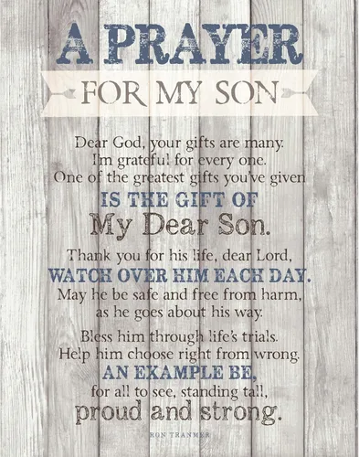 Miniatura 10 de DEXSA Placa de madera con texto en inglés "Son Praying", fabricada en los Estados Unidos, 6 x 9 pulgadas, marco vertical para decoración de pared