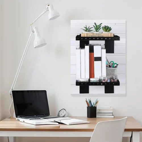 Miniatura 6 de Thyle 2 estantes de pared de listones, estante de metal resistente para venta al por menor, garaje, almacenamiento en el hogar, zapaterías