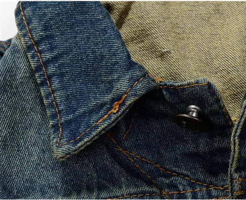Miniatura 3 de NASKY Chaleco y chaqueta de mezclilla rasgados retro para hombre