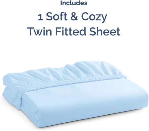 Miniatura 4 de Sábana bajera tamaño individual – Sábana inferior individual solo – Ropa de cama de lujo hotelera suave con bolsillos profundos de 8-16 pulgadas