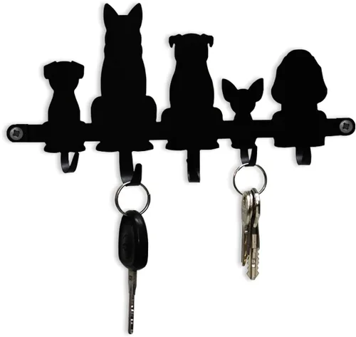 Miniatura 9 de GEGUTON Soporte para llaves montado en la pared con 5 ganchos, madera, negro, diseño Home Sweet Home, organiza llaves, mejora la decoración