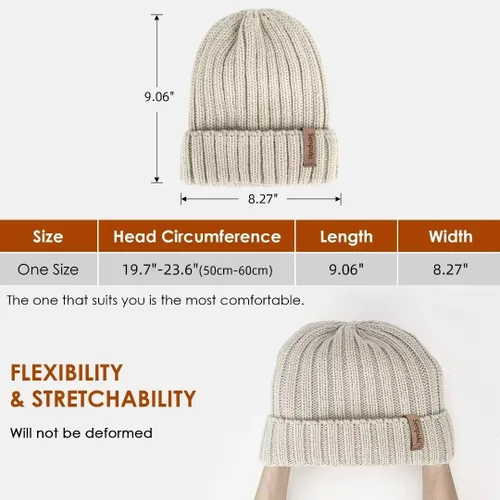 Miniatura 4 de SENPUKI Gorros de punto de invierno para mujer, gorro grueso para la nieve