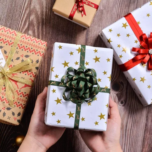Miniatura 5 de Cinta de Navidad de Ribest de Grogrén 3/8" Juego de Cinta de Navidad para Envolver Regalos, Hacer Lazos, Manualidades, Decoración Festiva