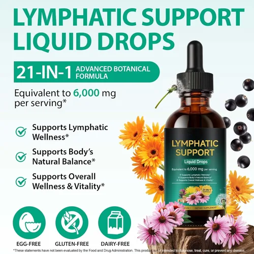 Miniatura 8 de FANSHI 2 gotas de drenaje linfático – Fórmula botánica avanzada con 16 hierbas y suministro liposomal – Apoya la salud inmunológica – Máxima