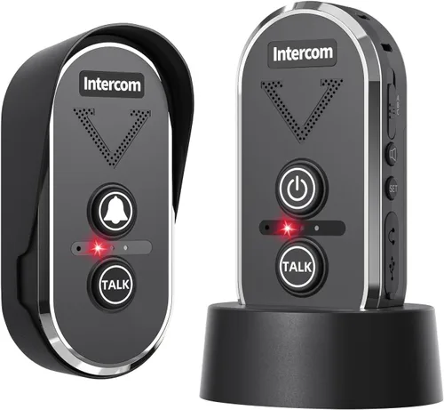 Timbre inalámbrico con intercomunicador de voz de altavoz, intercomunicador de conversación bidireccional con 3 canales, volumen de 3 niveles,
