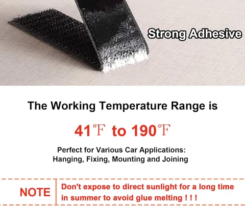Miniatura 2 de Cinta de velcro de alta temperatura de 4.3 in de ancho y 6.6 ft de largo con cierre de tela de nailon adhesivo resistente para cojines de sofá