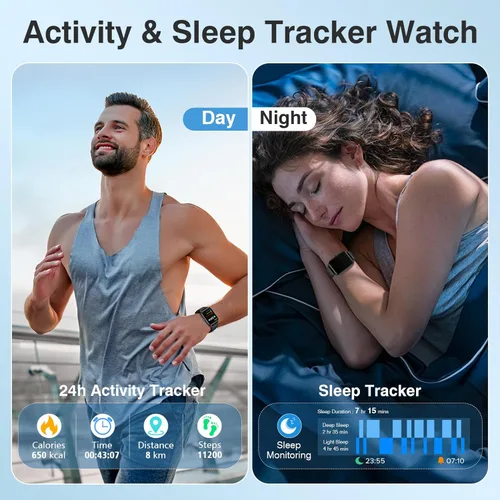 Miniatura 4 de Relojes inteligentes para mujeres y hombres, pantalla táctil HD de 1.85 pulgadas con alertas de llamadas y mensajes, monitor de frecuencia cardíaca