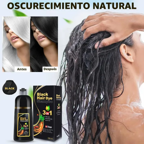 Miniatura 2 de IIIMEIDU Champú de tinte para cabello negro 3 en 1 para cabello gris, champú de ingredientes herbales para teñir el cabello negro para mujeres