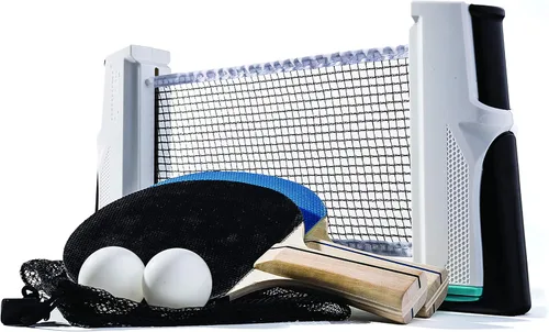 Franklin Sports - Juego de tenis de mesa portátil para llevar, red de ping pong + (2) paletas, pelotas de ping pong incluidas, 2 jugadores |