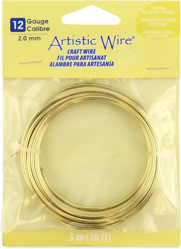 Miniatura 30 de Artistic Wire - Alambre para manualidades (calibre 10, 1,5 m, latón resistente a las manchas)