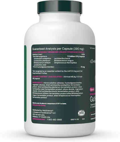 Miniatura 8 de VetriScience Suplementos digestivos probióticos y prebióticos extra fuertes para la salud intestinal para perros y gatos, gases, diarrea y apoyo