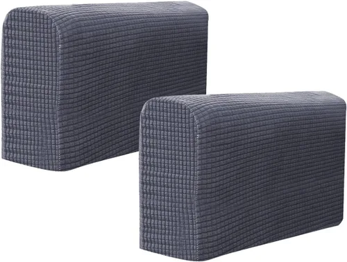 Miniatura 12 de RCFINE 2 fundas antideslizantes para reposabrazos de sofá, fundas elásticas para sillón, protector elástico para el hogar, oficina, sillón Gris claro