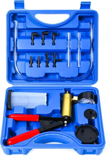 Miniatura 9 de Yonligonju Kit de purga de frenos con bomba de vacío manual con adaptadores de manómetro, juego de purga de líquido de frenos automotriz para Negro