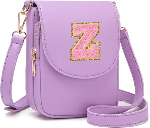 Miniatura 75 de Viverte Bolso Cruzado para Niñas Adolescentes Pequeñas, Bolso Inicial para Celular, Pequeña Cartera para Niños Pequeños, Bolso de Cuero con Tres