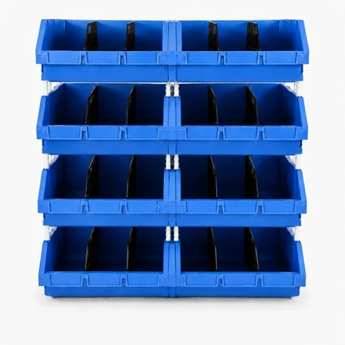 Miniatura 16 de Paquete de 2 contenedores apilables extragrandes de almacenamiento – 16.5 x 14.5 x 6.9 pulgadas, organizador resistente, diseño colgante y de GRIS 2