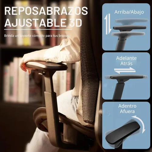 Miniatura 6 de ELABEST Silla de oficina de malla, silla de escritorio ergonómica para computadora, silla de tarea resistente - Soporte lumbar y reposabrazos Negro
