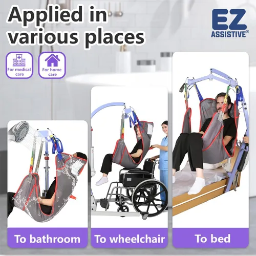 Miniatura 6 de EZ Assistive Eslinga universal de elevación de pacientes de cuerpo completo para elevación o traslado de pacientes, honda de elevación con tela