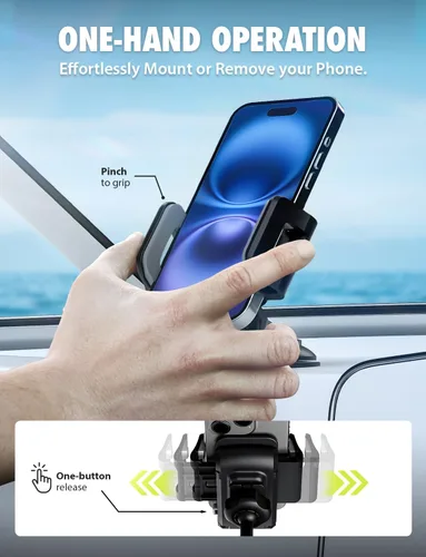 Miniatura 6 de Bracketron Griplox - Soporte de teléfono impermeable para barcos, soporte de ventosa marina con funda sellada, soporte seguro para teléfono