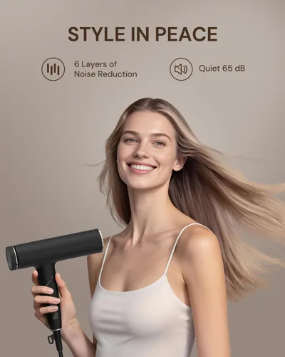 Miniatura 4 de ANNLARY Secador de pelo de iones de plasma con difusor para cabello rizado, secador profesional de alta velocidad de 110000 RPM con iones de plasma