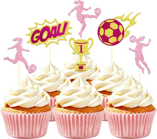 Miniatura 7 de 24 decoraciones de fútbol para cupcakes para decoración de fútbol, fiestas temáticas de fútbol deportivo, decoración de cumpleaños, baby shower