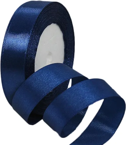 Miniatura 174 de Cinta azul de 1-1/2 pulgadas x 25 yardas, cinta de seda de satén azul real para envolver regalos, fabricación de lazos para el cabello, ramos