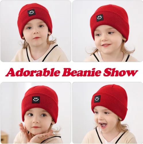 Miniatura 10 de Sombrero de Papá Noel de punto para niños pequeños, gorro de Navidad para recién nacido, disfraz de Papá Noel para bebé