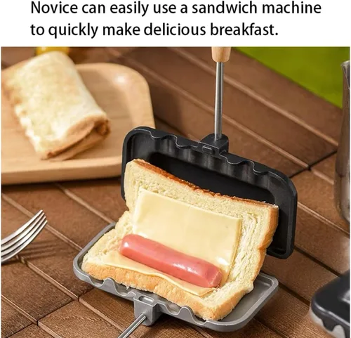 Miniatura 3 de Sartén para sándwich, disco de aluminio para hornear, sartén abatible adecuada para queso a la parrilla, panqueques, tortillas, perros calientes