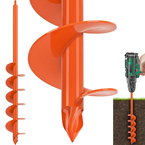 Miniatura 11 de Juego de 4 brocas de taladro de jardín para plantar, 1.6 x 9 pulgadas, 2 x 16 pulgadas, 3 x 12 pulgadas, 3.5 x 16 pulgadas, excavadora de agujeros