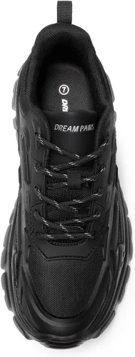 Miniatura 6 de DREAM PAIRS Zapatos deportivos gruesos de moda para mujer, con plataforma, con cordones, cómodos