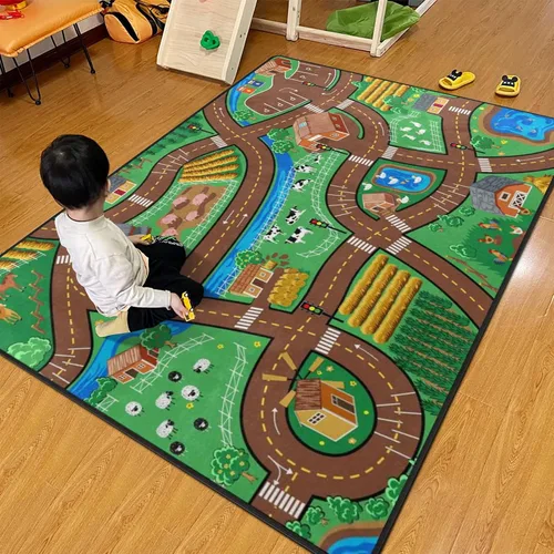 Miniatura 42 de Alfombra para Niños, Alfombra de Oruga Arcoíris ABC Letras del Alfabeto Tapete Educativo - 5x7 Pies Alfombra de Área de Aprendizaje con Respaldo