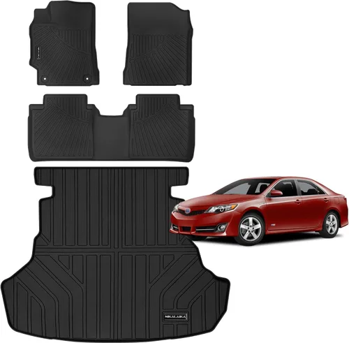Alfombrillas de suelo y revestimientos de carga para Toyota Camry 2012-2017 (Compatible con híbrido) Protección para todo tipo de clima Goma TPE