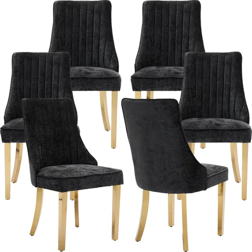 Miniatura 15 de Juego de 2 sillas de comedor modernas de mediados de siglo, tapizadas de tela beige, sillas de cocina y comedor, sillas de cocina con patas