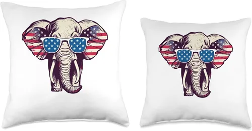 Miniatura 3 de Cool Elephant Republican Modern Tees Republican Cool Gifts - Almohada de elefante, 18 x 18 pulgadas, multicolor
