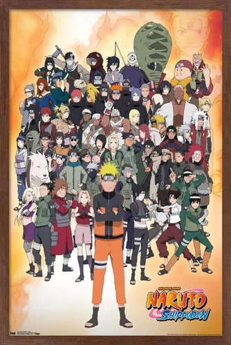 Miniatura 7 de Trends International Naruto Shippuden - Póster de pared grupal, 14.725 x 22.375 pulgadas, versión con marco de madera tipo granero